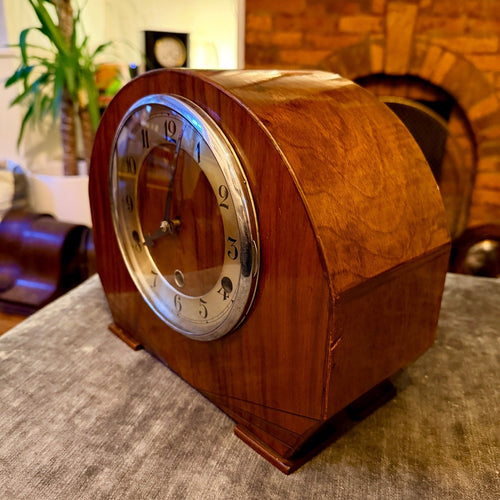 1930s Art Deco Westminster Chiming Mantel Clock – Serviced Vintage Clock - Mahn and Co Clock Repairs