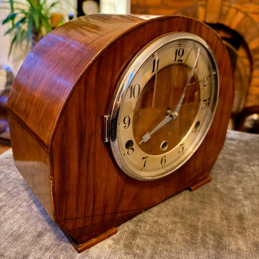 1930s Art Deco Westminster Chiming Mantel Clock – Serviced Vintage Clock - Mahn and Co Clock Repairs