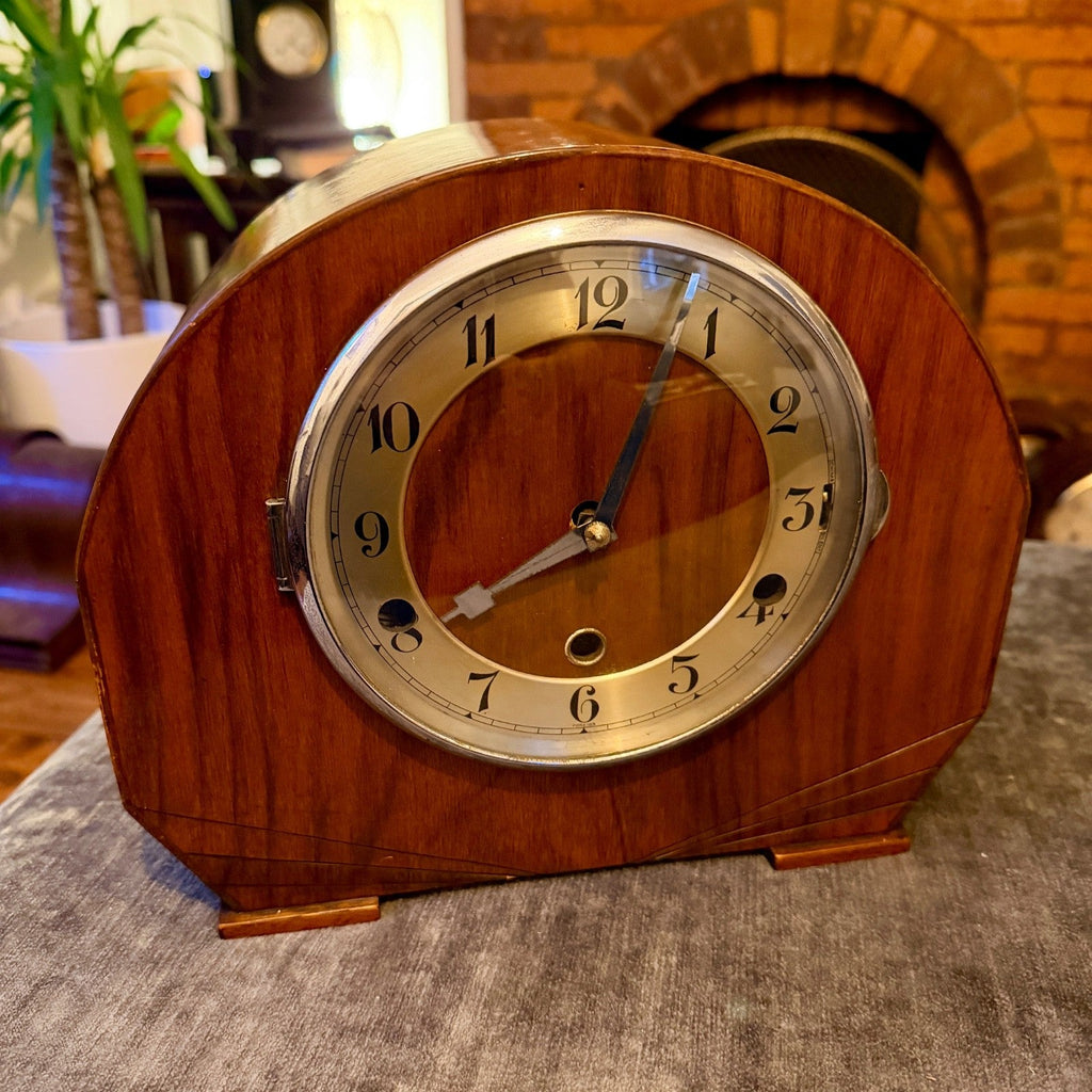1930s Art Deco Westminster Chiming Mantel Clock – Serviced Vintage Clock - Mahn and Co Clock Repairs