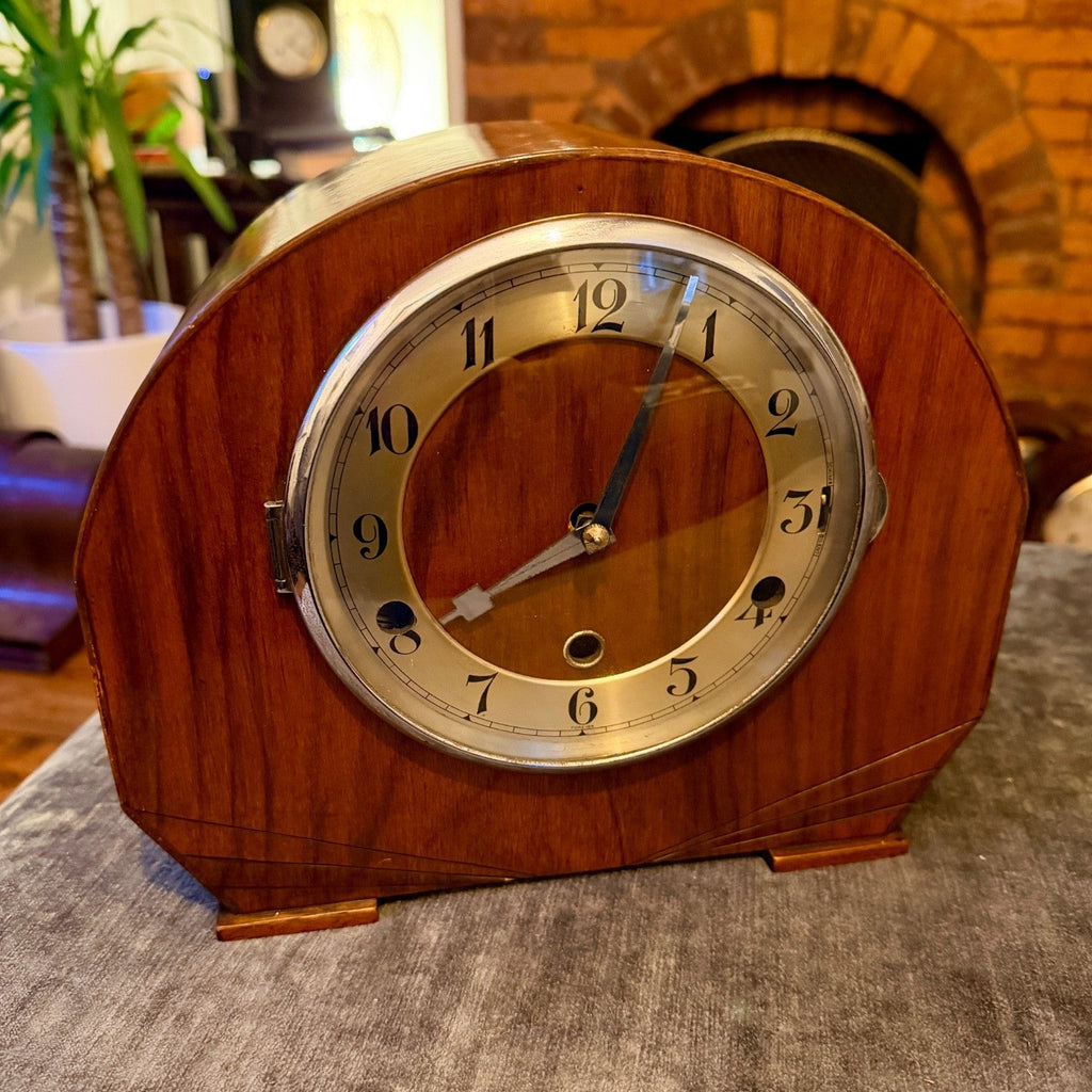 1930s Art Deco Westminster Chiming Mantel Clock – Serviced Vintage Clock - Mahn and Co Clock Repairs