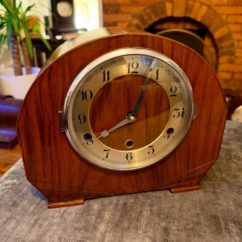 1930s Art Deco Westminster Chiming Mantel Clock – Serviced Vintage Clock - Mahn and Co Clock Repairs