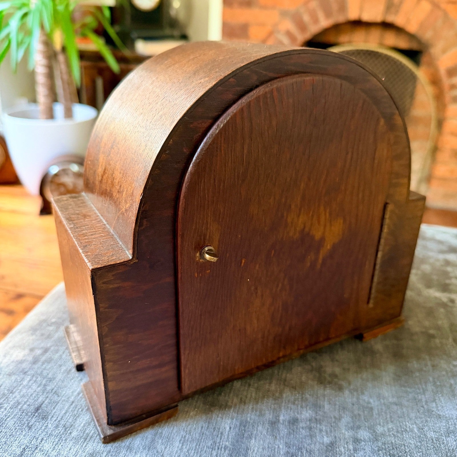 1930s Davall Art Deco Oak Mantel Clock 8 Day Serviced English Movement - Mahn and Co Clock Repairs
