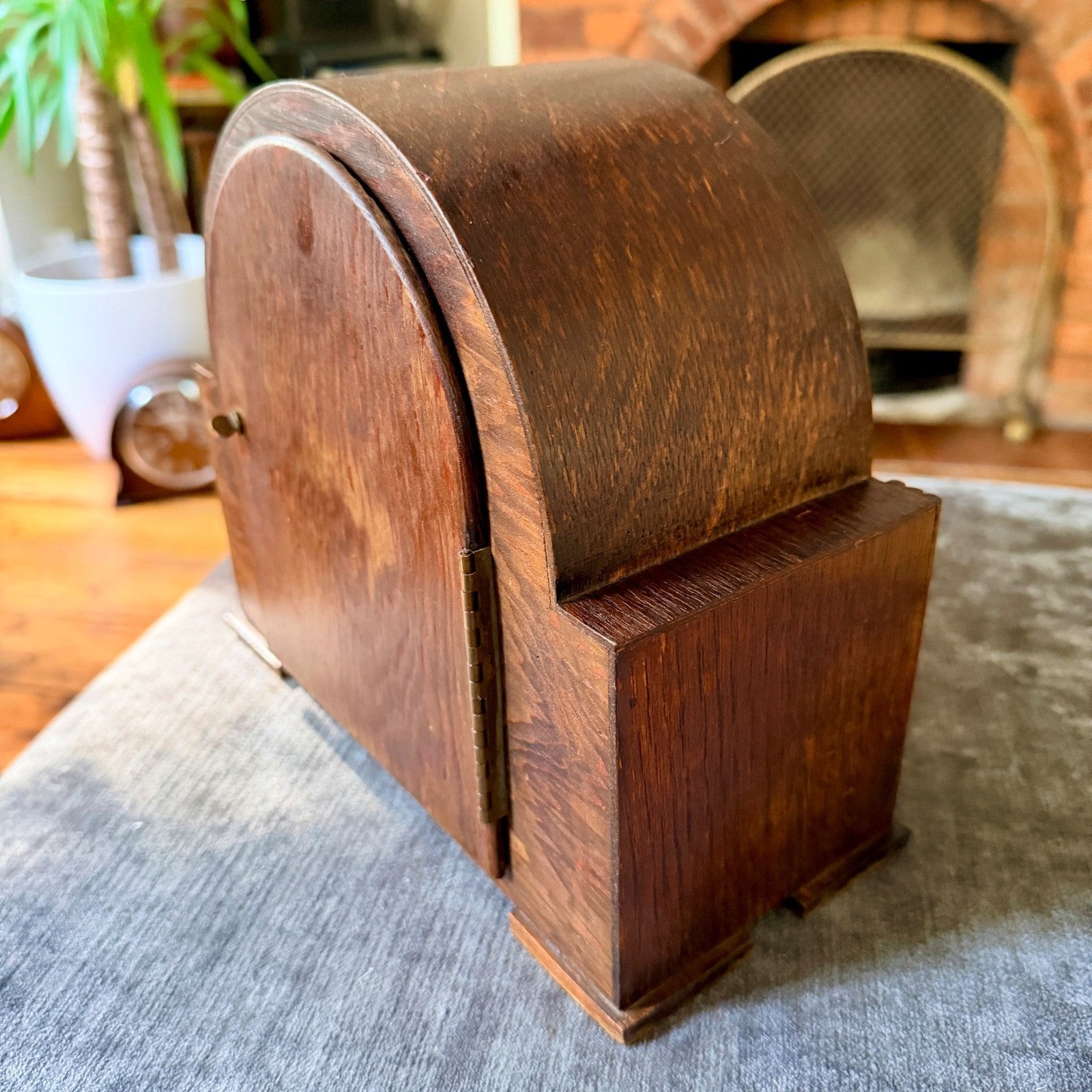 1930s Davall Art Deco Oak Mantel Clock 8 Day Serviced English Movement - Mahn and Co Clock Repairs