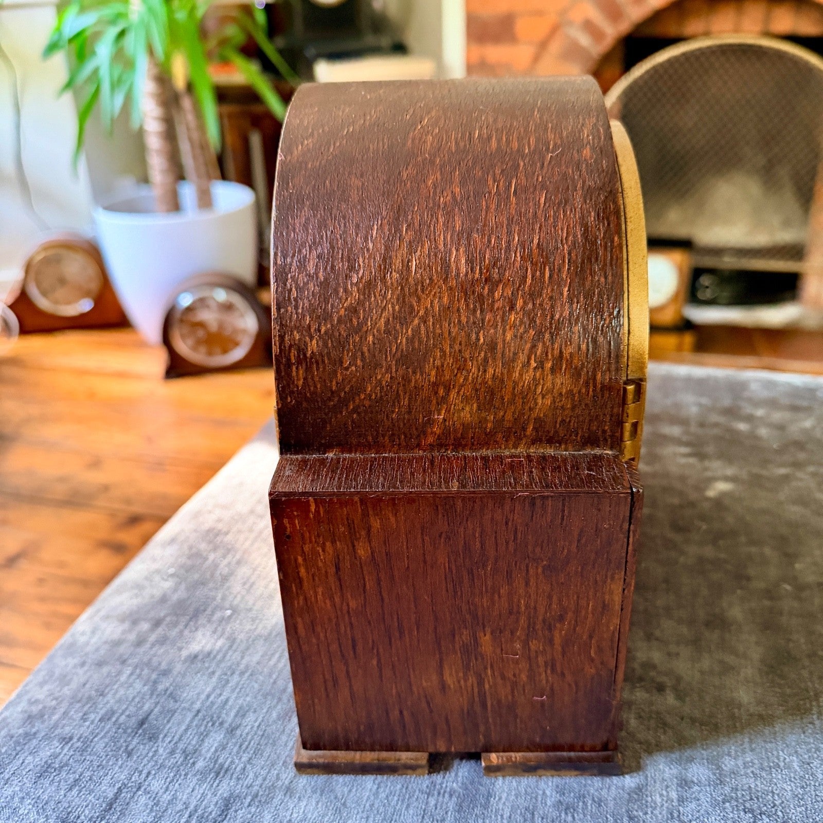 1930s Davall Art Deco Oak Mantel Clock 8 Day Serviced English Movement - Mahn and Co Clock Repairs