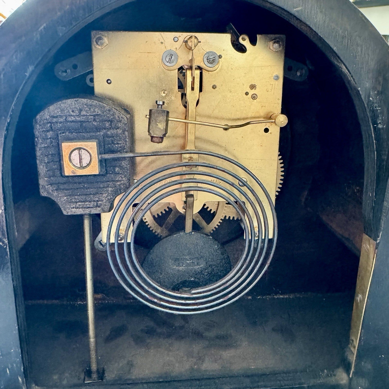 1930s English Art Deco Mantel Clock Gong Strike Fully Serviced Mechanical - Mahn and Co Clock Repairs