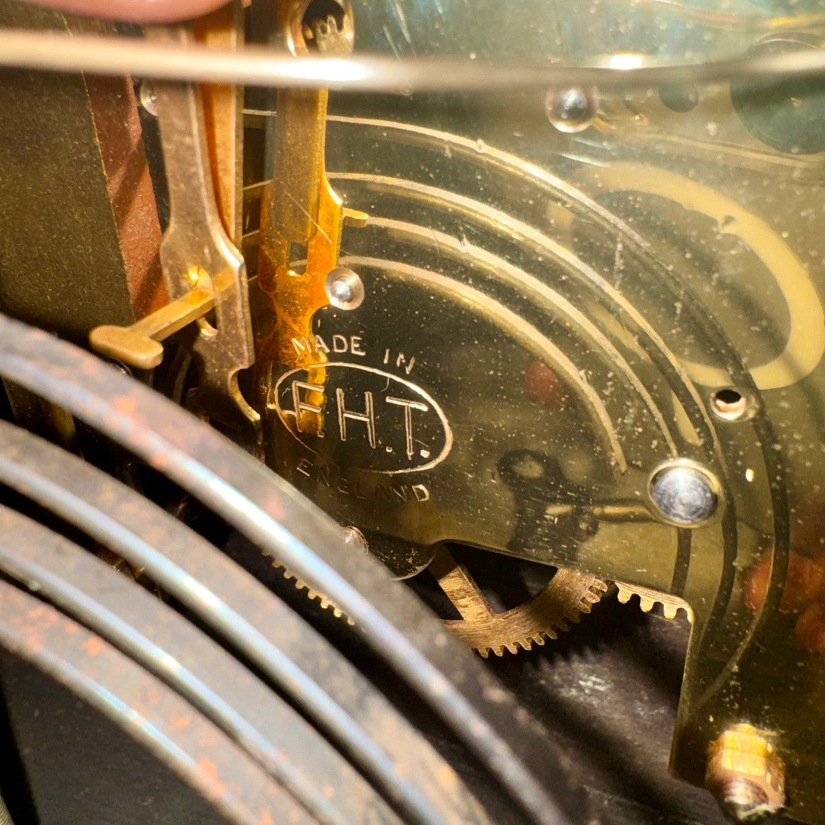 1930s English FHT Art Deco Mantel Clock Gong Strike Vintage Mechanical 50cm - Mahn and Co Clock Repairs