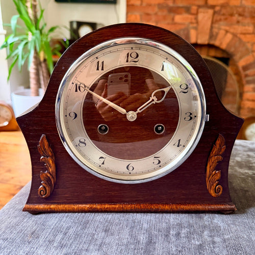 1930s HAC German Mantel Clock Fully Serviced Gong Strike Vintage Antique - Mahn and Co Clock Repairs