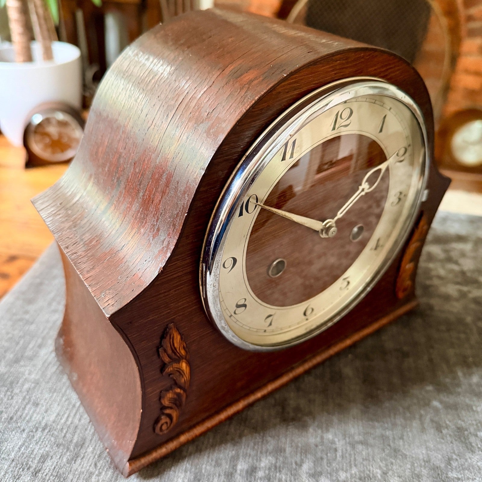 1930s HAC German Mantel Clock Fully Serviced Gong Strike Vintage Antique - Mahn and Co Clock Repairs