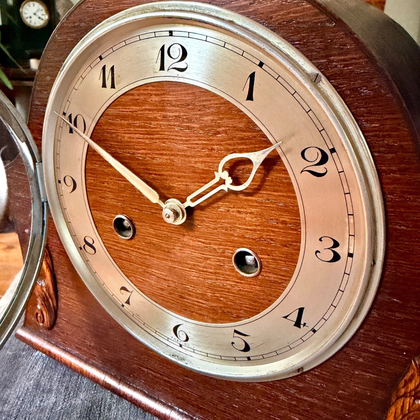 1930s HAC German Mantel Clock Fully Serviced Gong Strike Vintage Antique - Mahn and Co Clock Repairs