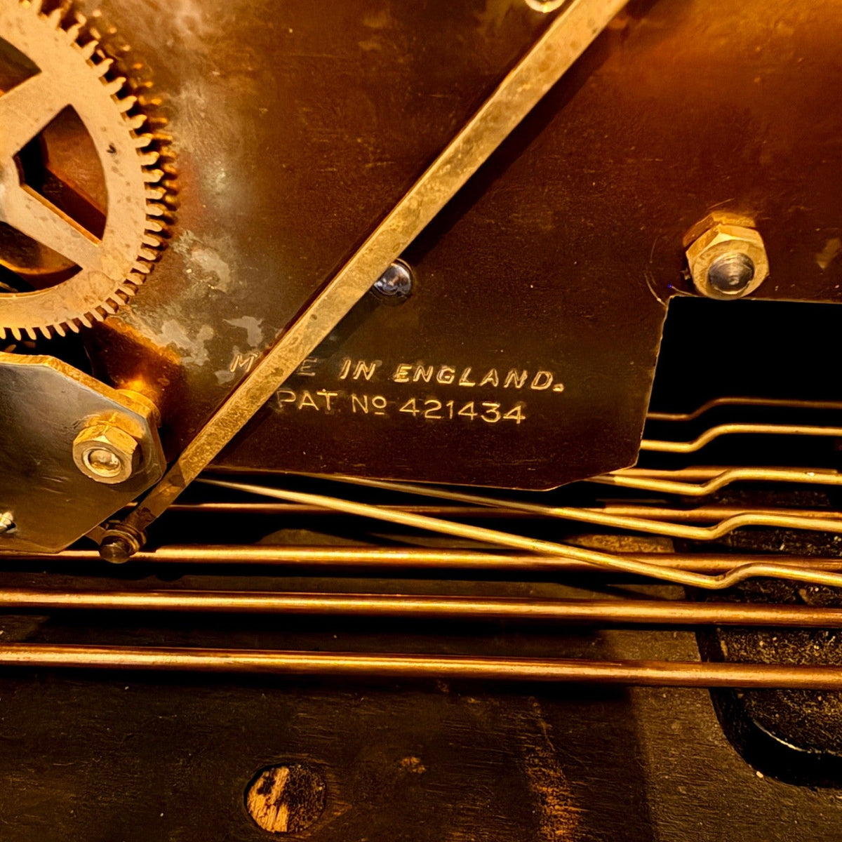 1943 Enfield Art Deco Westminster Chime Mantel Clock Military Presentation - Mahn and Co Clock Repairs