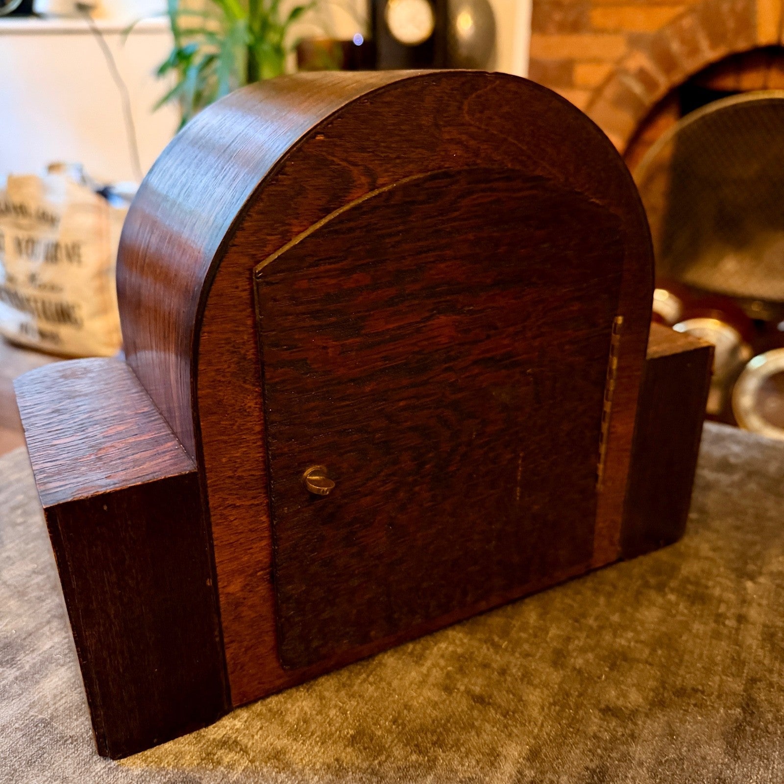 1943 Enfield Art Deco Westminster Chime Mantel Clock Military Presentation - Mahn and Co Clock Repairs
