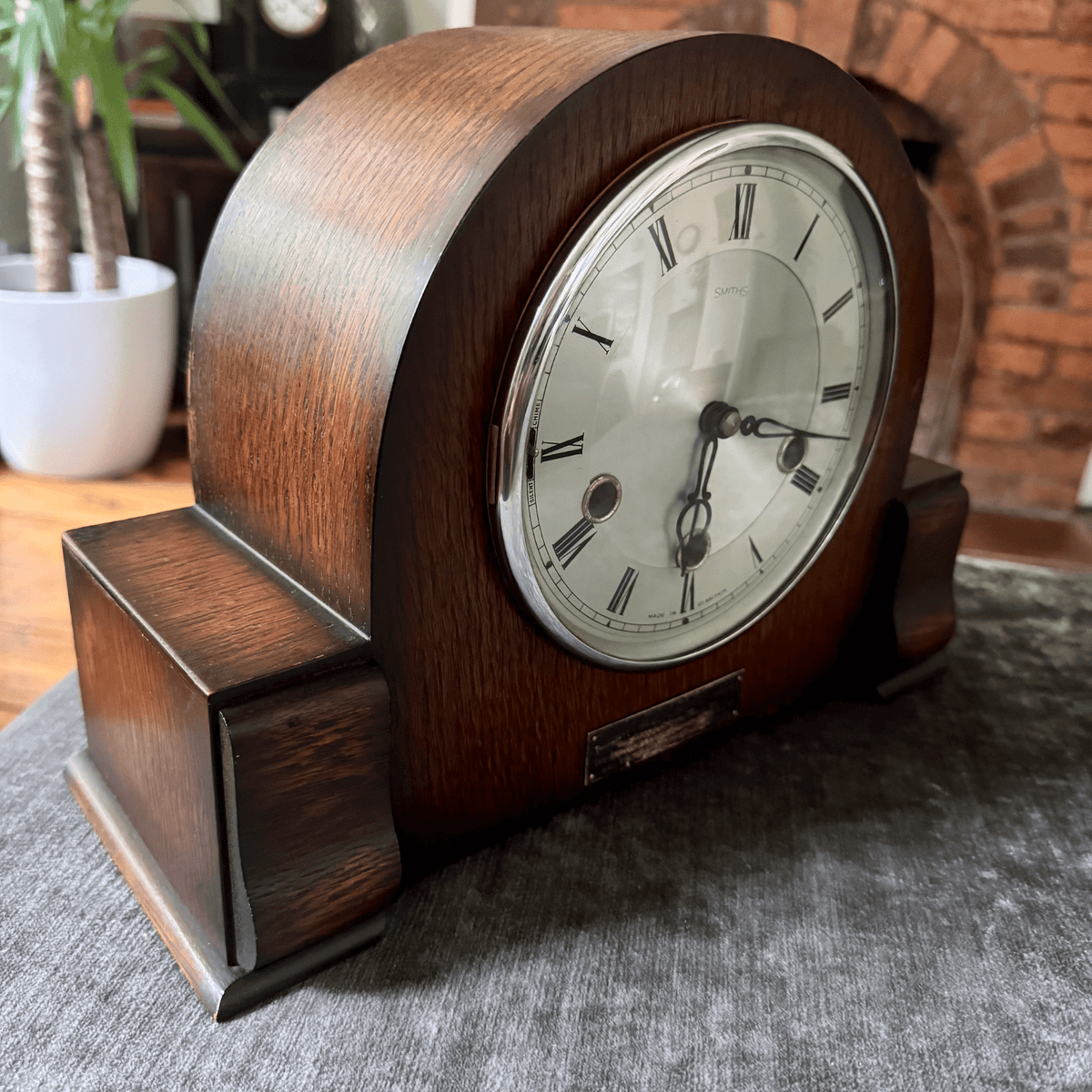 1951 Smiths Morley Mantel Clock Westminster Chime British Legion Presentation - Mahn and Co Clock Repairs