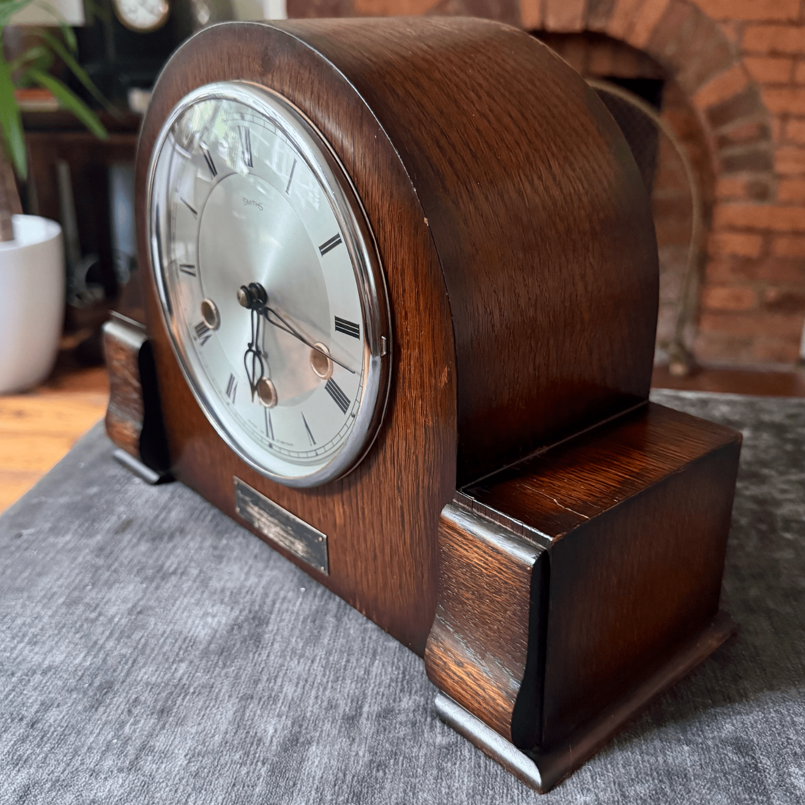 1951 Smiths Morley Mantel Clock Westminster Chime British Legion Presentation - Mahn and Co Clock Repairs