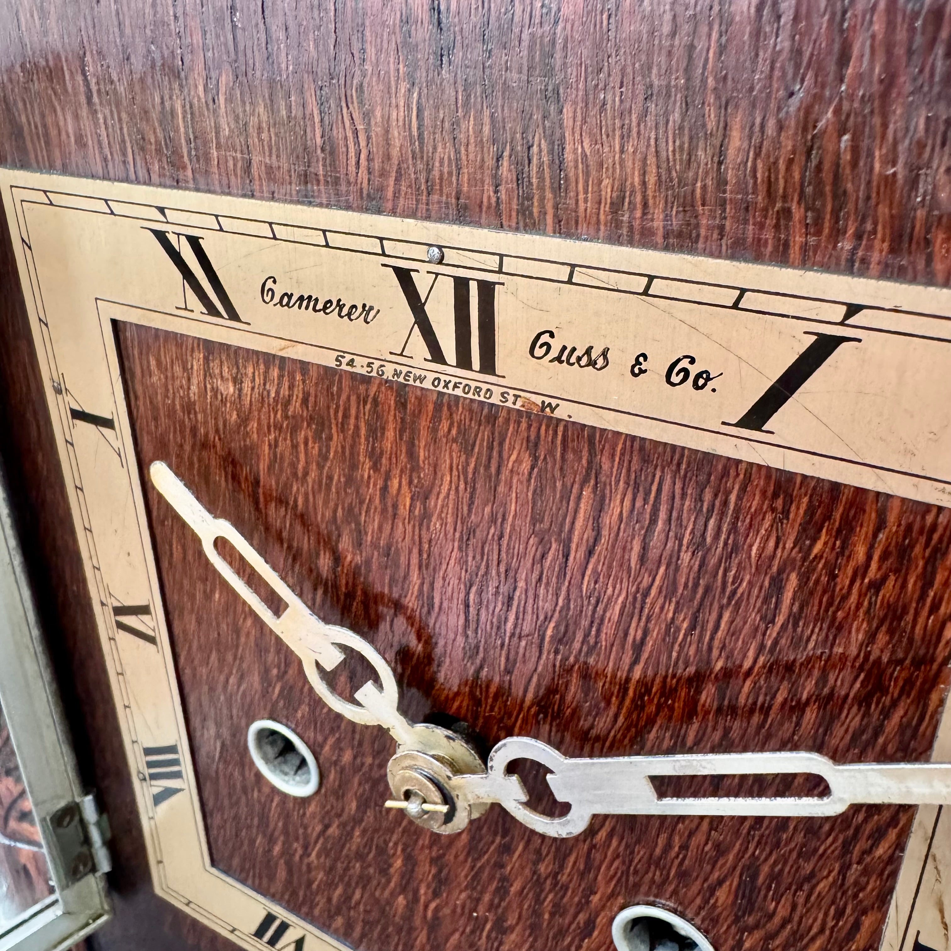 Camerer Cuss & Co Arr Deco Oak Mantel Clock