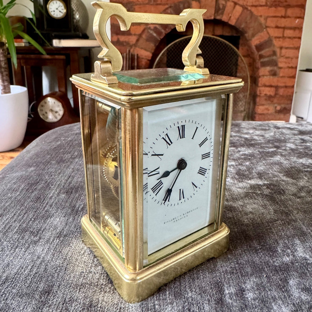 Bracher & Sydenham Reading Brass Carriage Clock Fully Serviced French