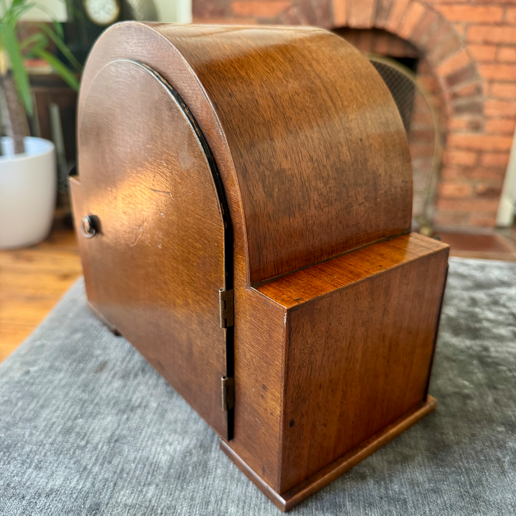 Vintage Enfield Mantel Clock Art Deco Gong Strike Fully Serviced Working