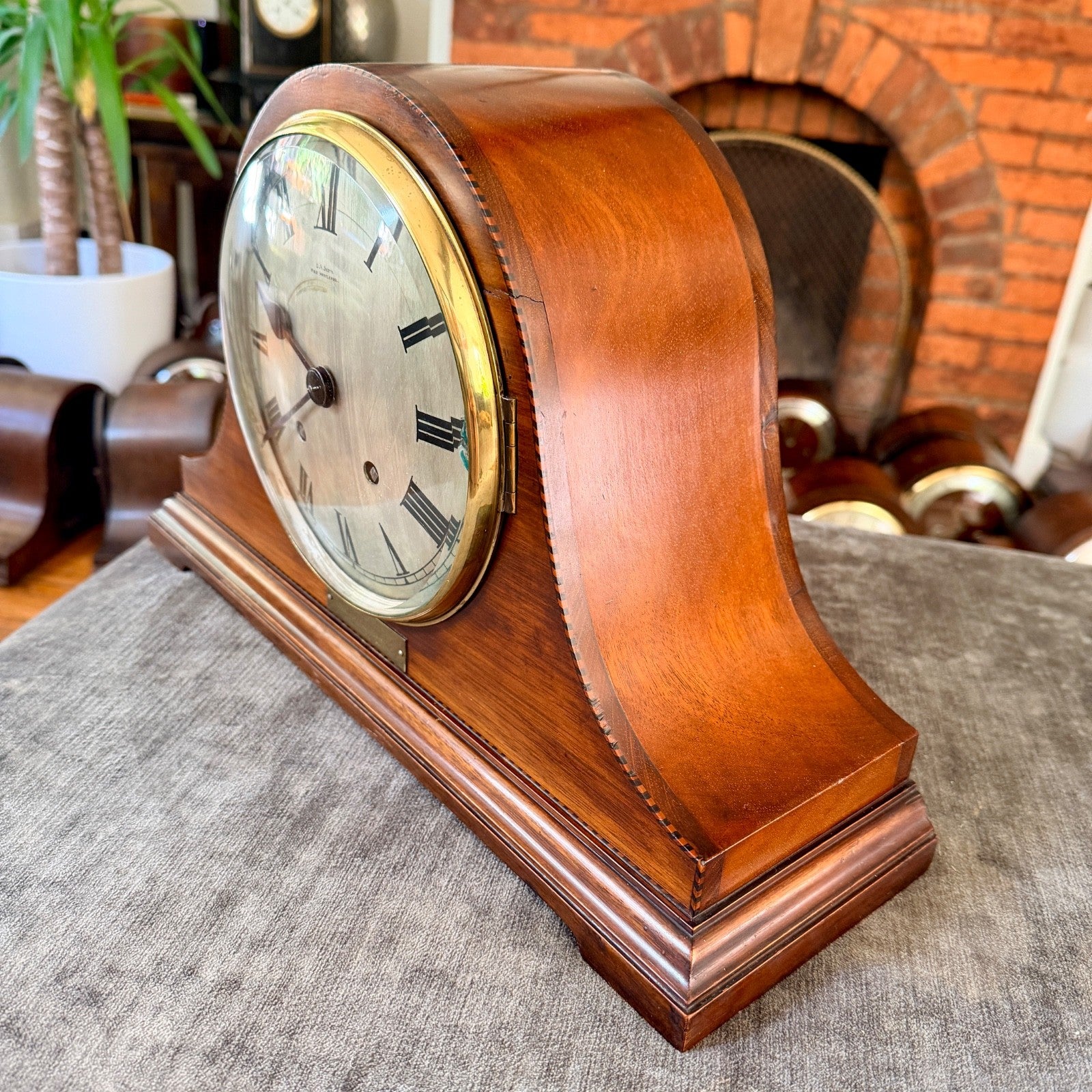 Antique 1926 Empire Mahogany Gong Striking Mantel Clock Serviced Provenance