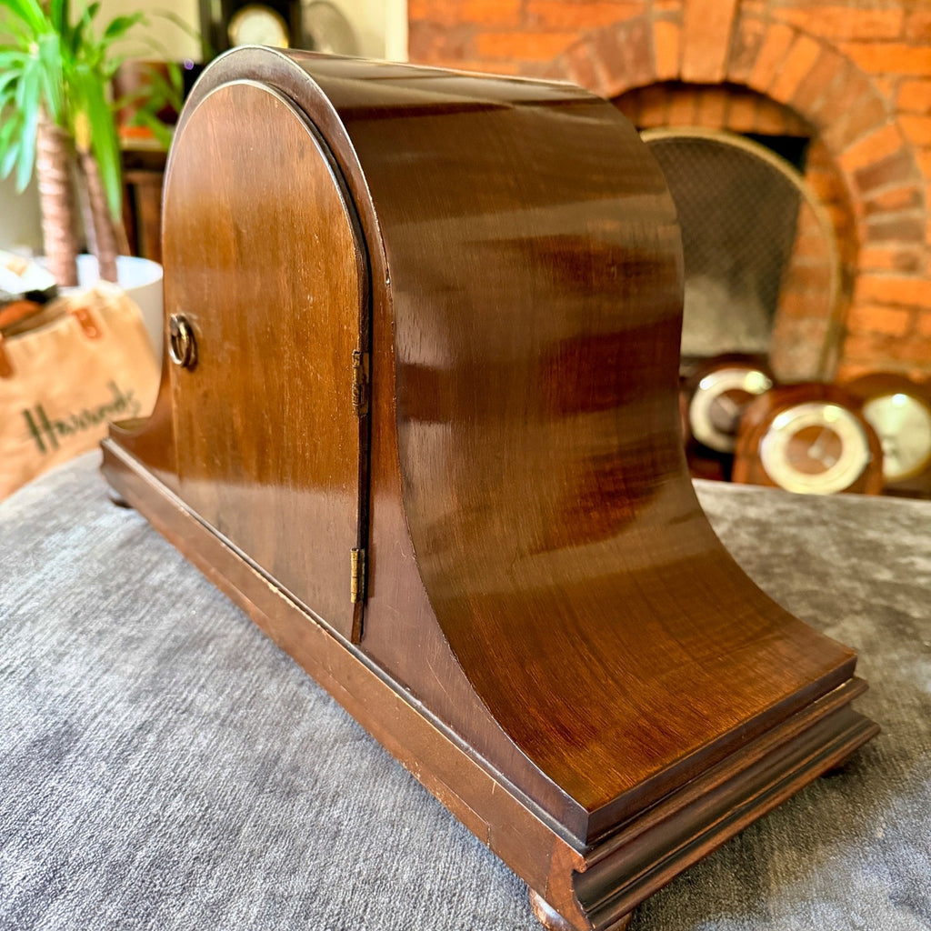 Antique Gustav Becker Mahogany Striking Mantel Clock Fully Serviced