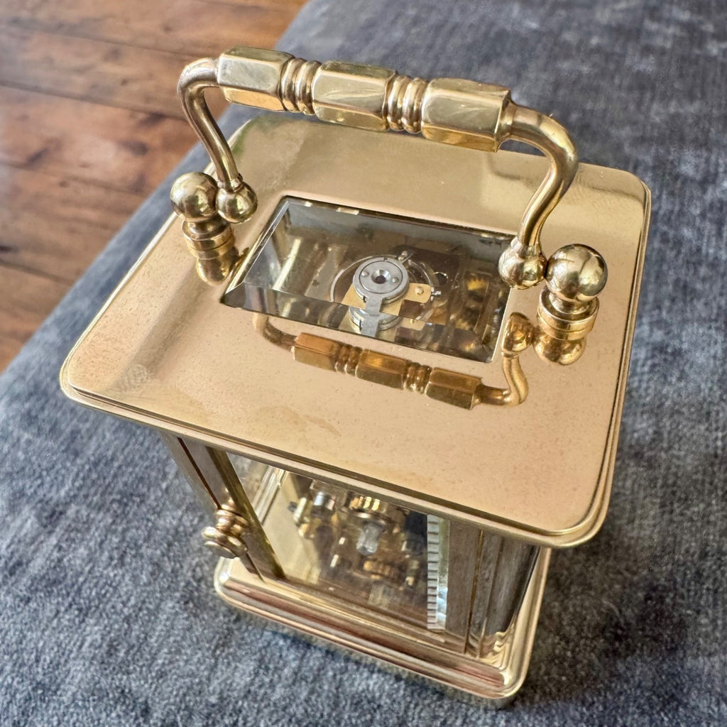 Pair Matthew Norman Miniature Swiss Carriage Clocks Boxed 1977 Serviced