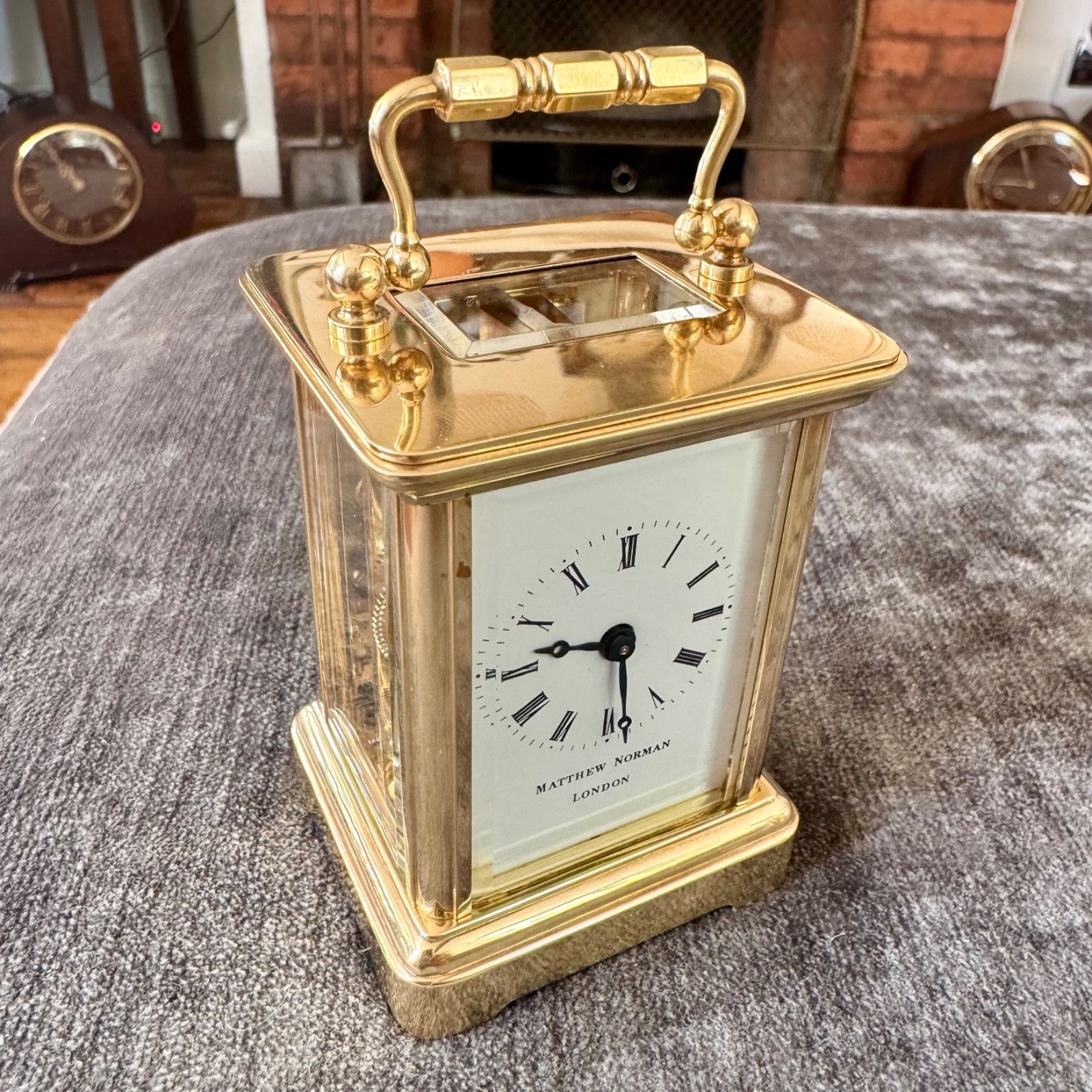 Pair Matthew Norman Miniature Swiss Carriage Clocks Boxed 1977 Serviced