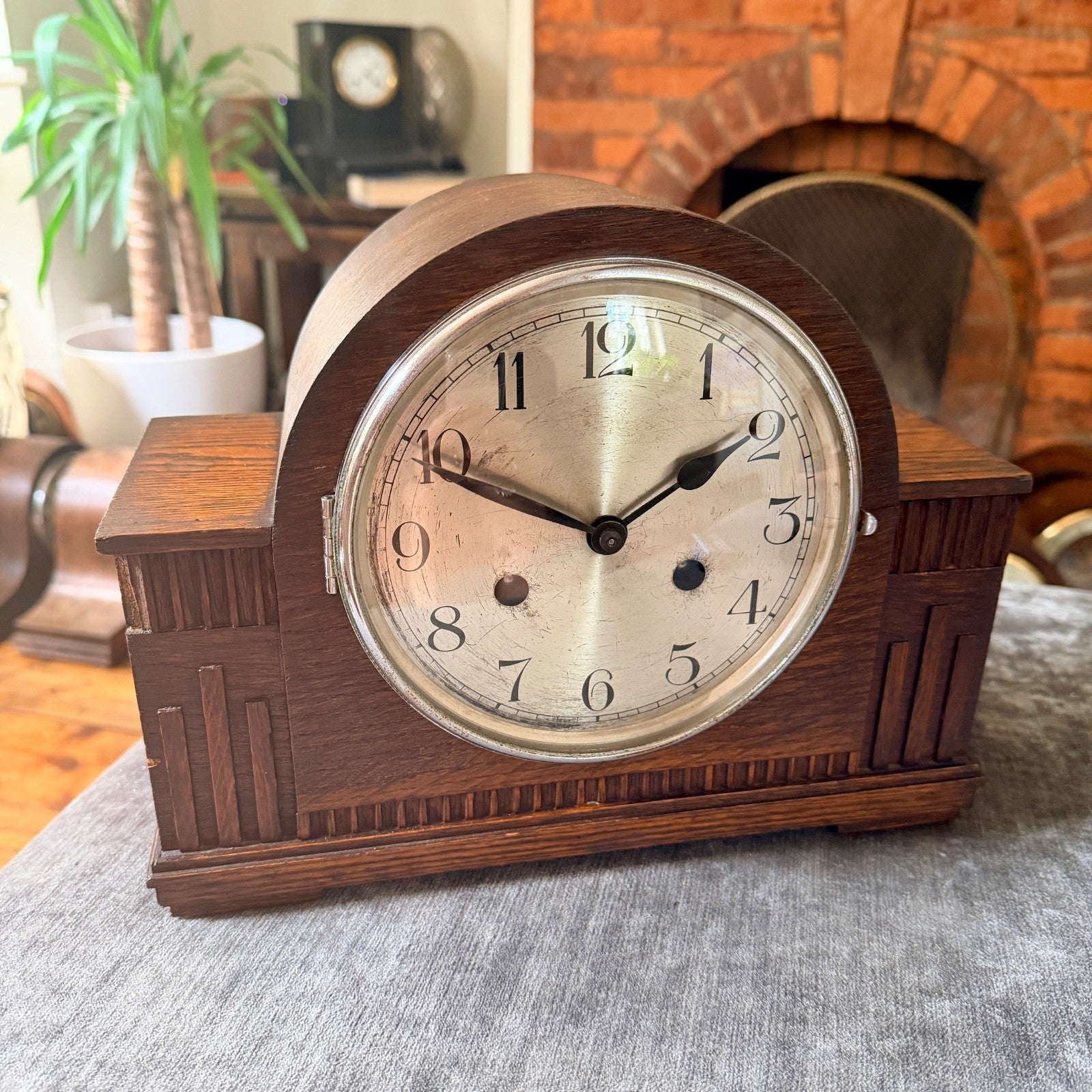 Vintage Haller German Art Deco Striking Mantel Clock Fully Serviced