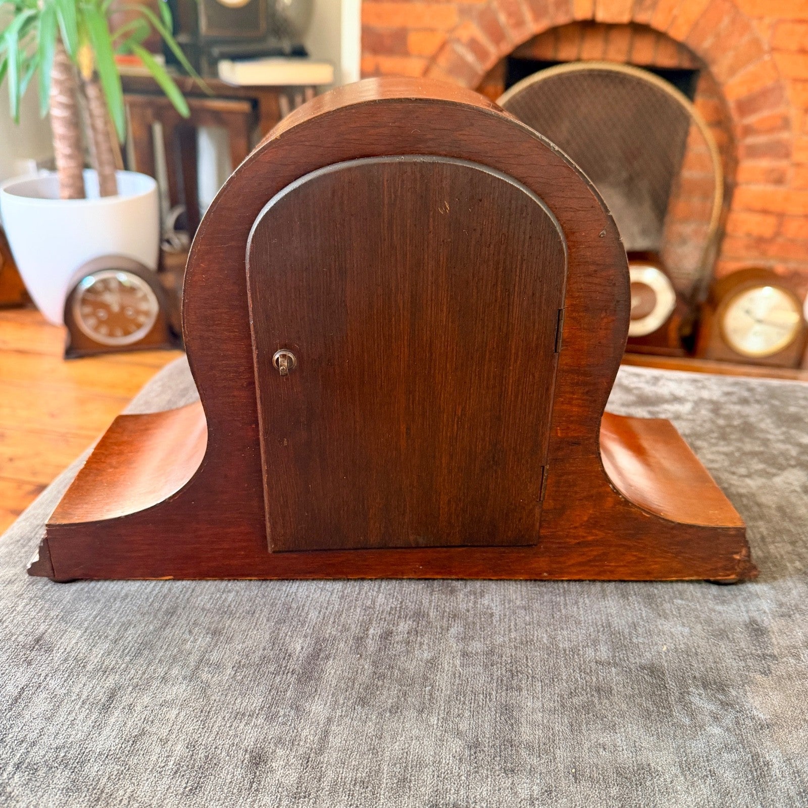 Antique Bravingtons London Mahogany Striking Mantel Clock Fully Serviced