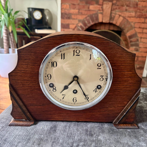 1930s Garrard Westminster Chime Mantel Clock Fully Serviced Oak England