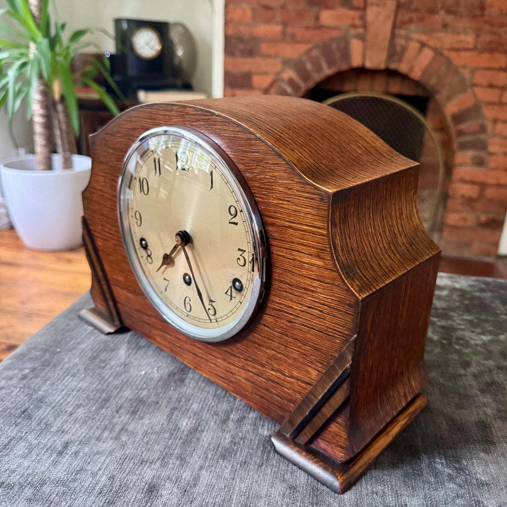 1930s Garrard Westminster Chime Mantel Clock Fully Serviced Oak England