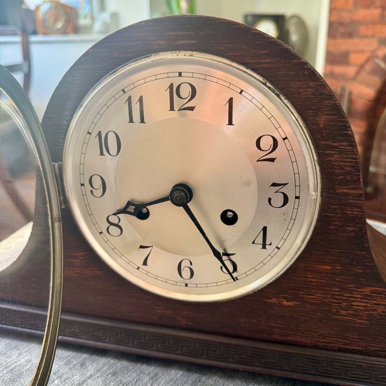 Antique c1930 Mauthe German Mantel Clock Gong Strike Mechanical Fully Serviced