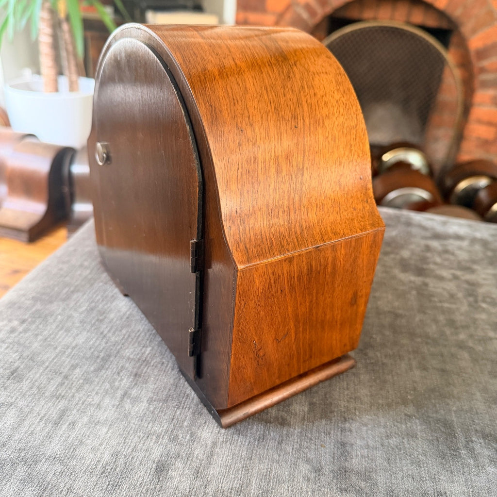 Vintage Garrard English Gong Striking Mantel Clock c1950s Serviced Art Deco