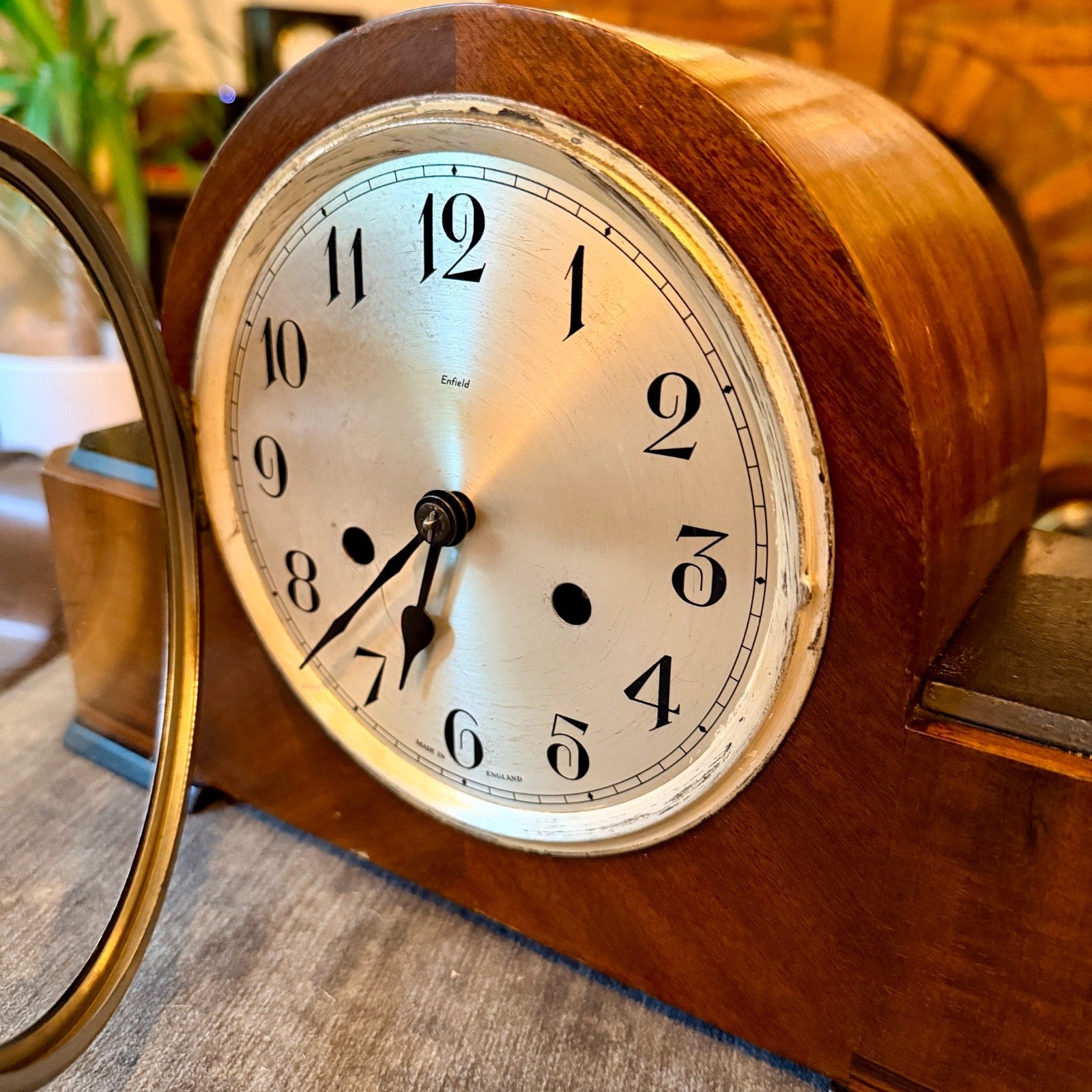 Vintage Enfield Art Deco Mantel Clock Gong Strike 1930s Restored England