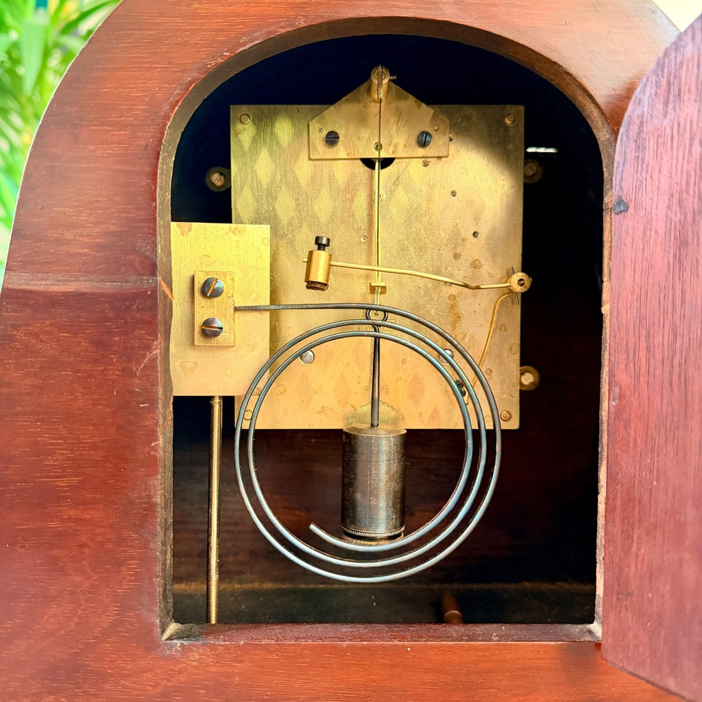 Antique 1926 Empire Mahogany Gong Striking Mantel Clock Serviced Provenance