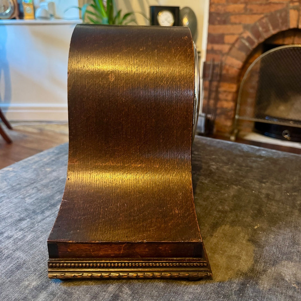  Antique HAC Westminster Chiming Mantel Clock c1930 Oak Napoleon Hat