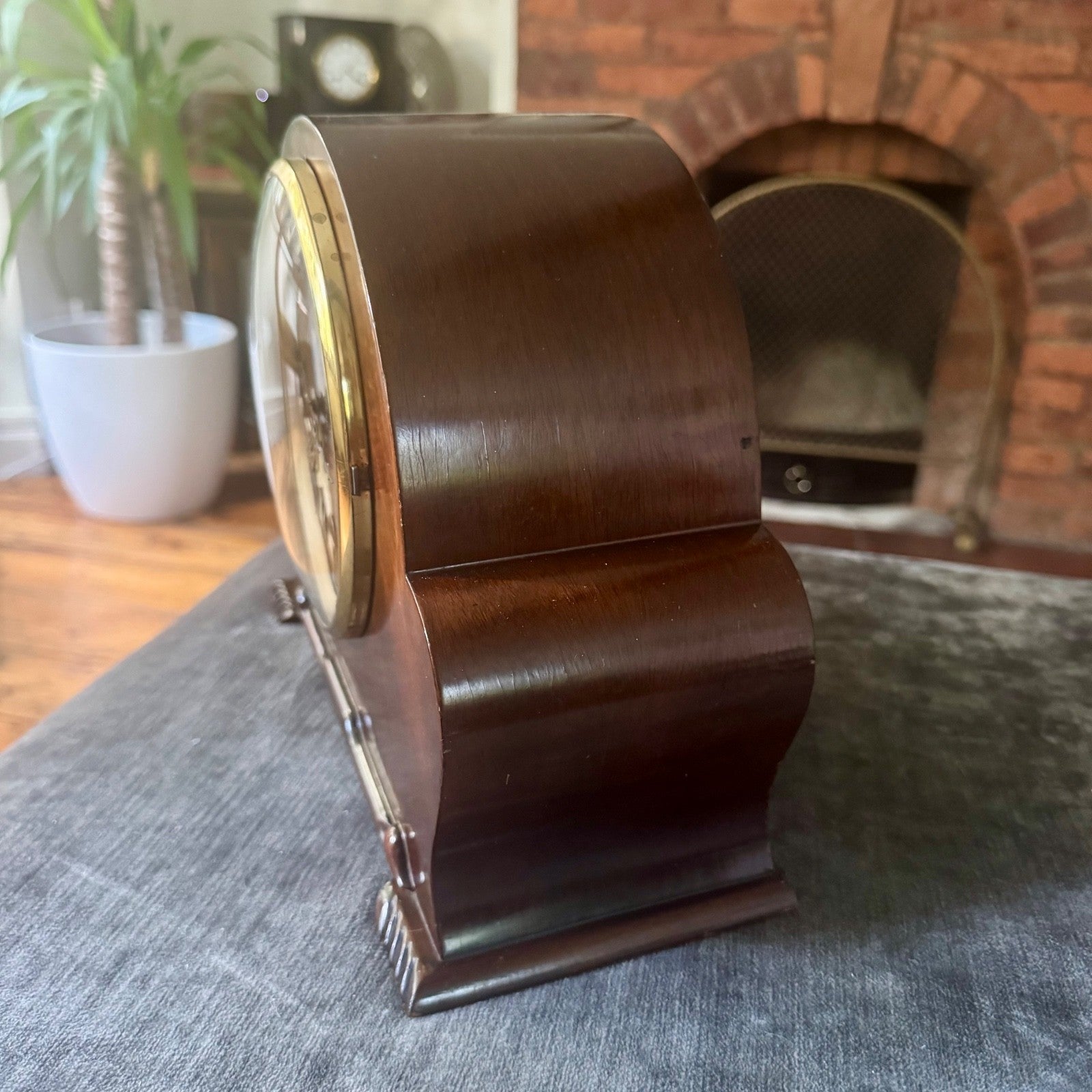Smiths Enfield Westminster Mantel Clock 1951 8 Day 5 Rod Chime Serviced Mahogany