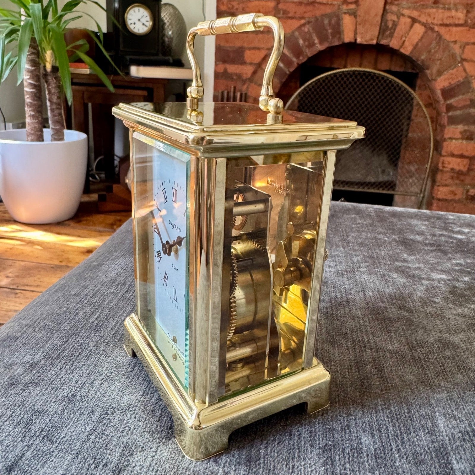 Vintage Bayard French 8 Day Brass Carriage Clock Serviced 9 Jewel Movement