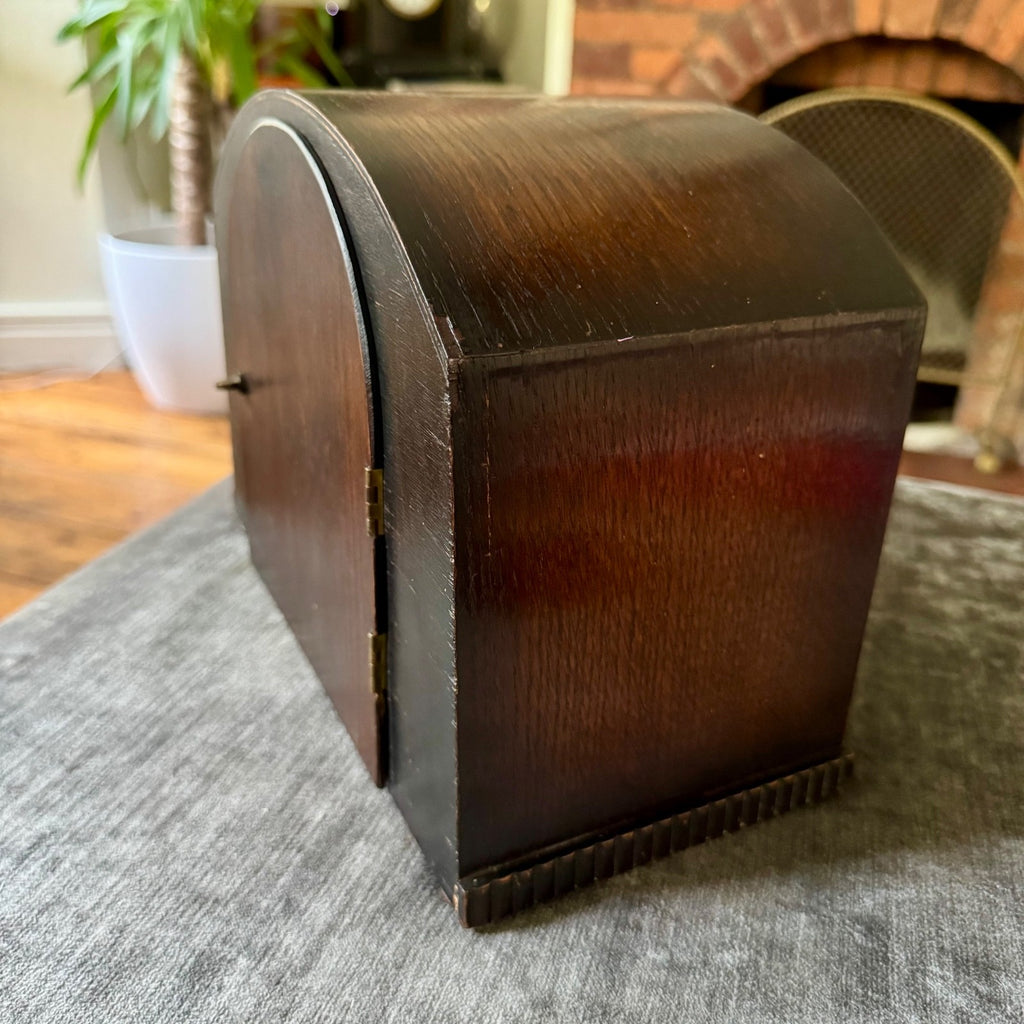 Vintage German Westminster Chime Mantel Clock 5 Rod Art Deco Serviced Working