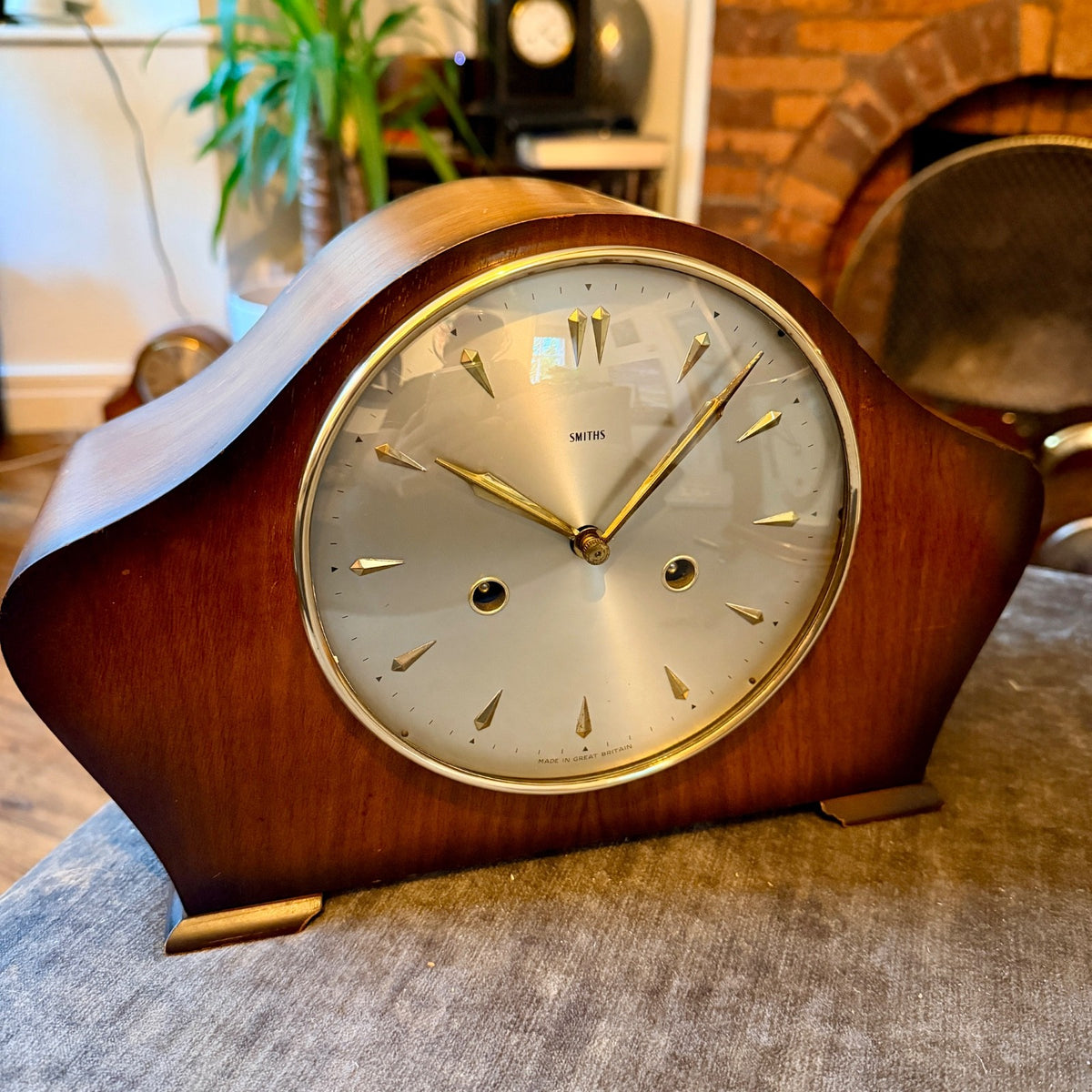 Smiths Mantel Clock 1959 F6G Art Deco Gong Strike Fully Restored British