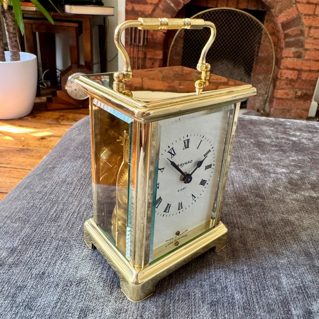 Vintage Bayard French 8 Day Brass Carriage Clock Serviced 9 Jewel Movement