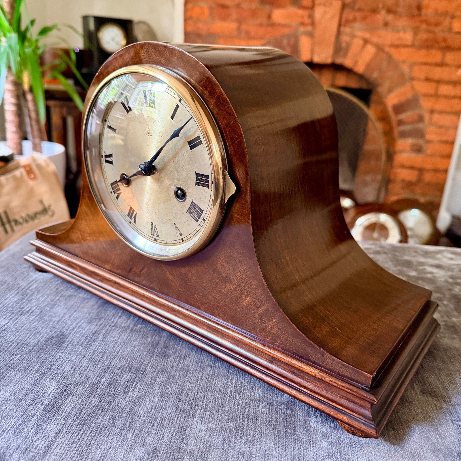 Antique Gustav Becker Mahogany Striking Mantel Clock Fully Serviced
