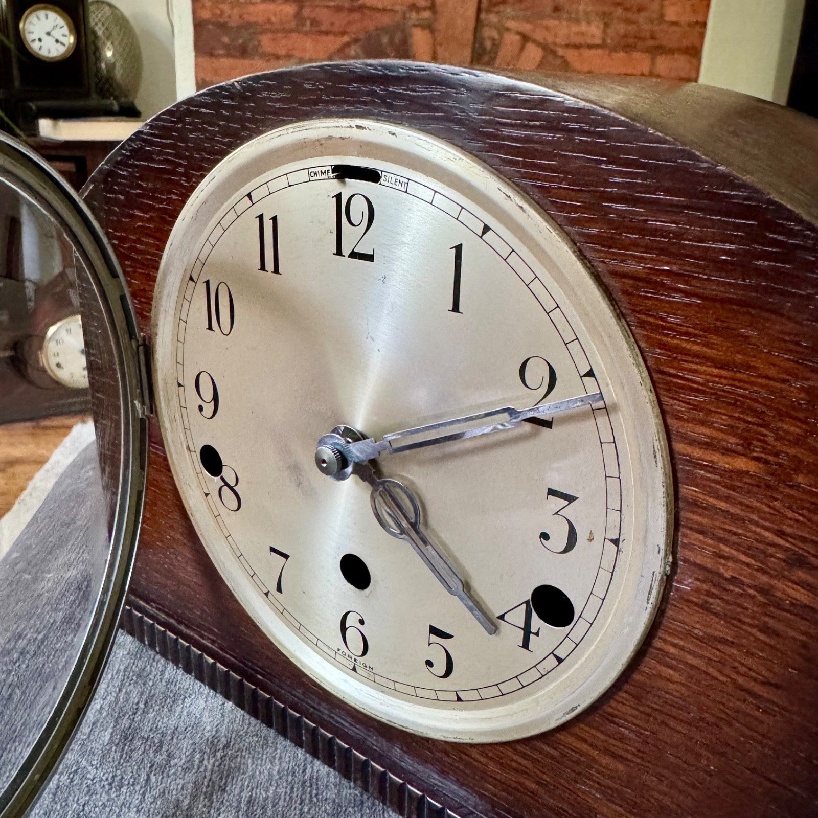 Vintage German Westminster Chime Mantel Clock 5 Rod Art Deco Serviced Working