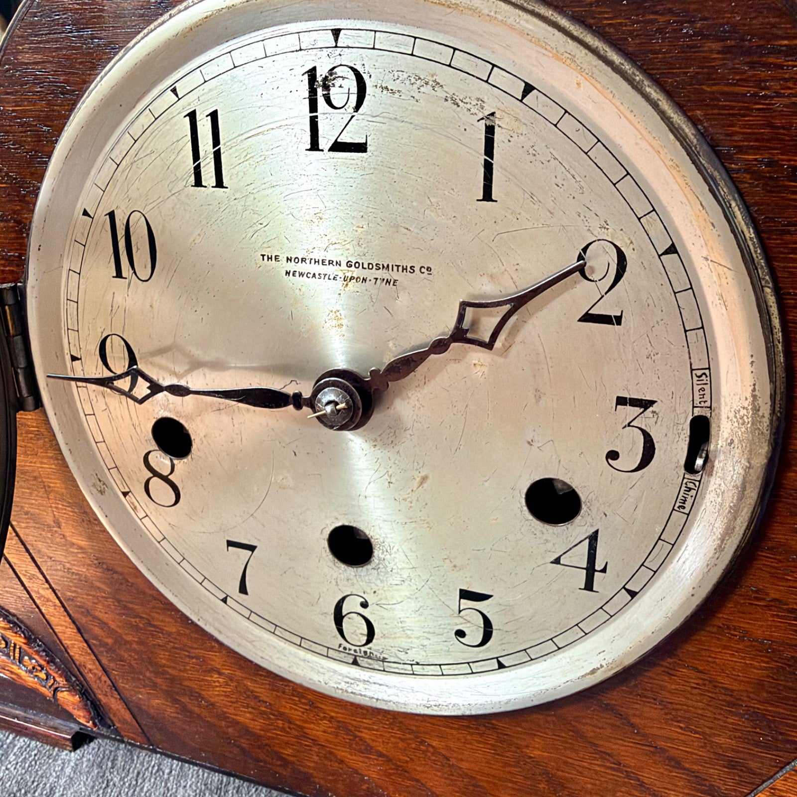 Vintage Northern Goldsmiths Westminster Chiming Mantel Clock Fully Serviced