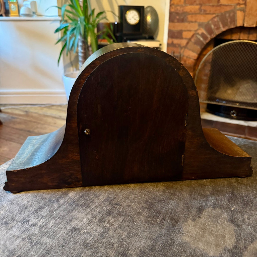  Antique HAC Westminster Chiming Mantel Clock c1930 Oak Napoleon Hat