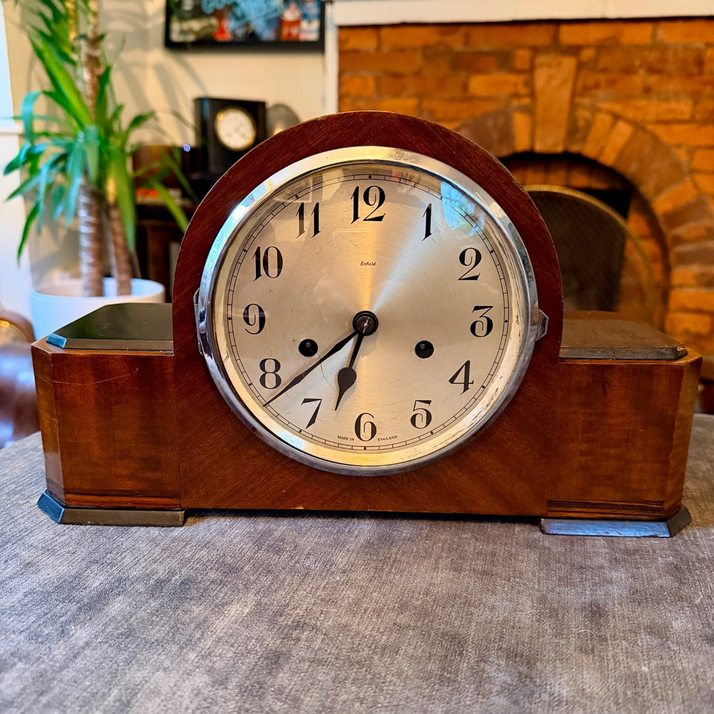 Vintage Enfield Art Deco Mantel Clock Gong Strike 1930s Restored England