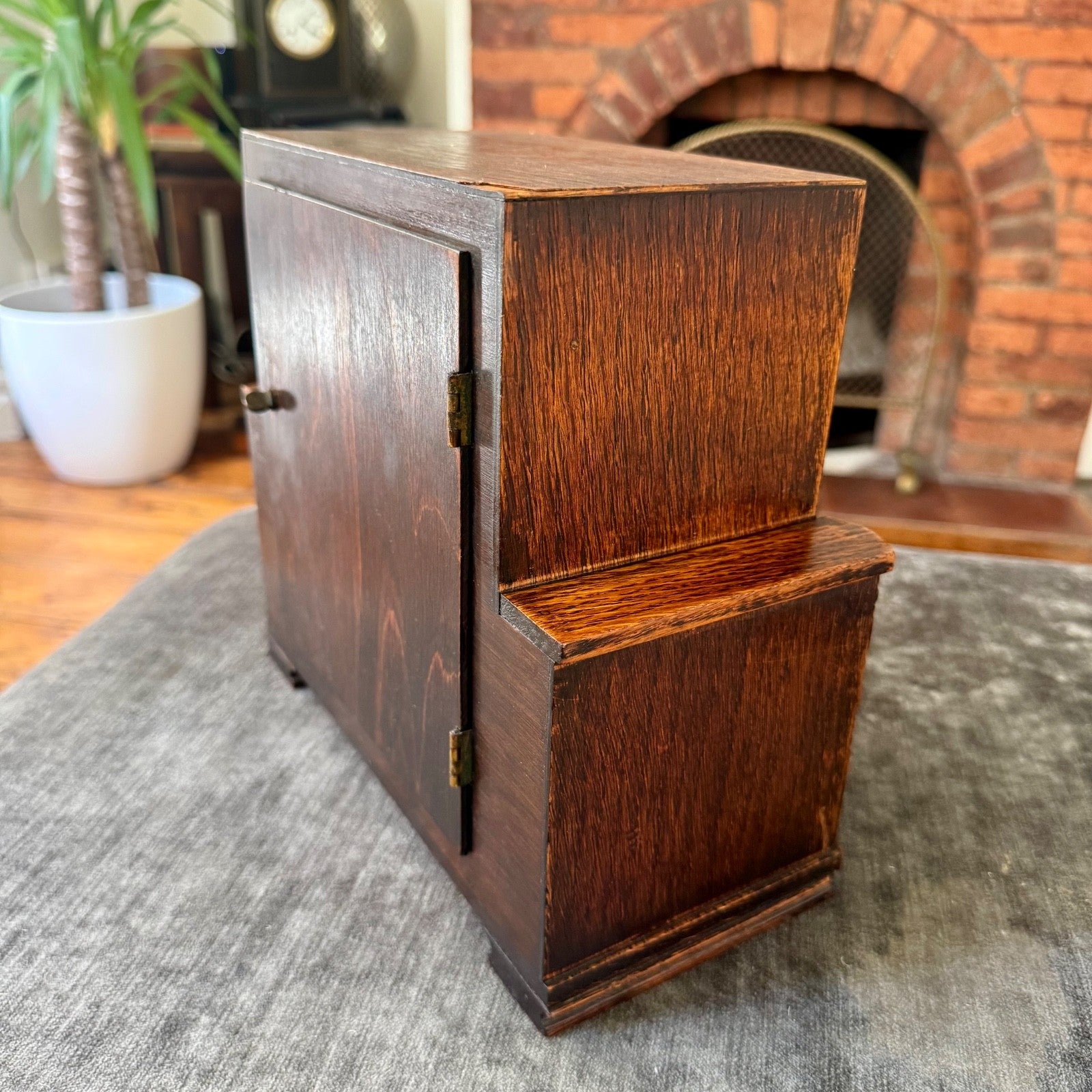 Camerer Cuss Art Deco Oak Mantel Clock 1939 Gong Strike Serviced Working
