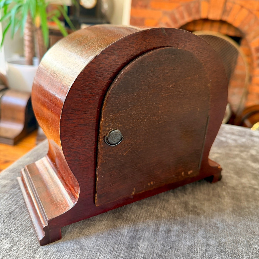 Vintage Walker & Hall Garrard Mahogany Striking Mantel Clock Fully Serviced