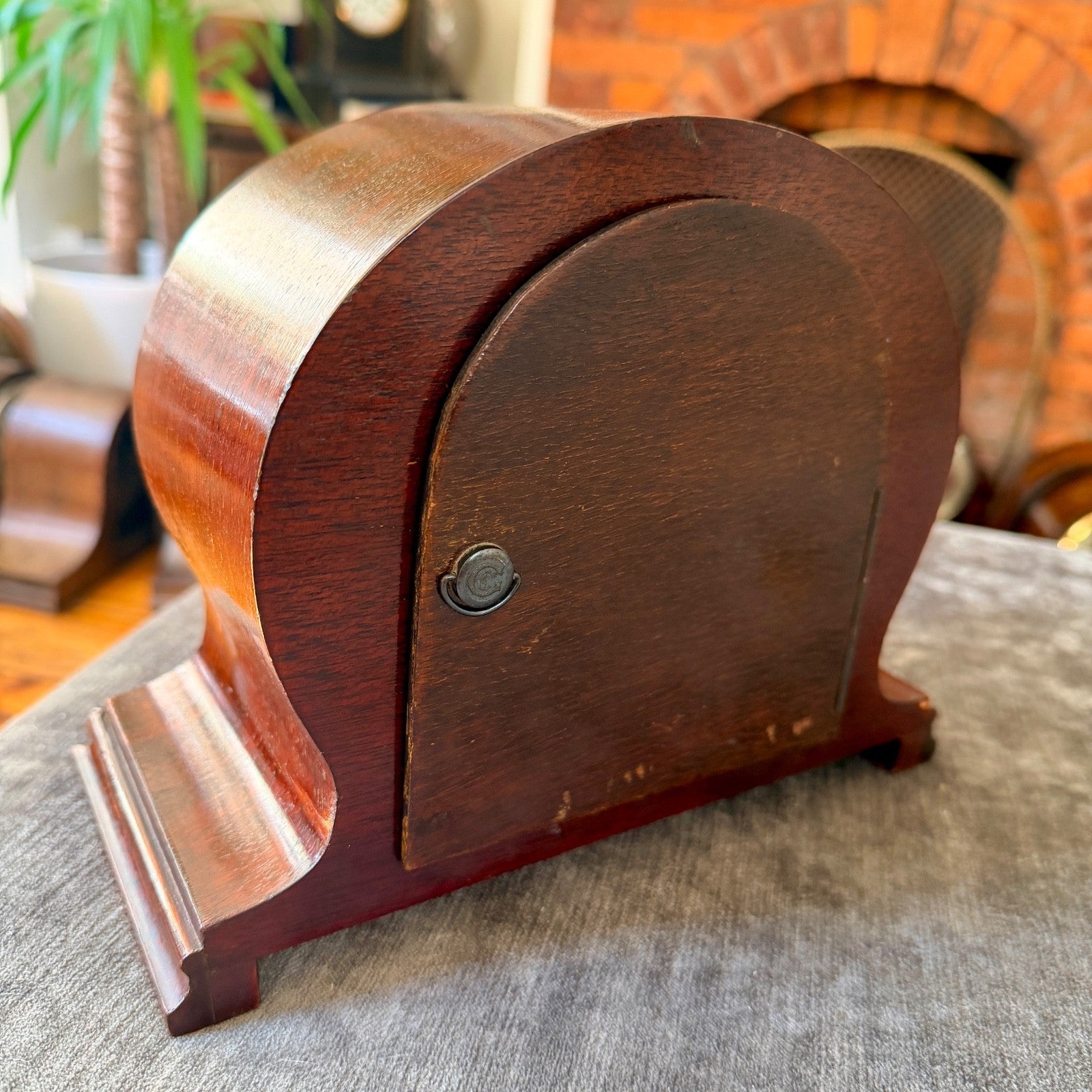 Vintage Walker & Hall Garrard Mahogany Striking Mantel Clock Fully Serviced