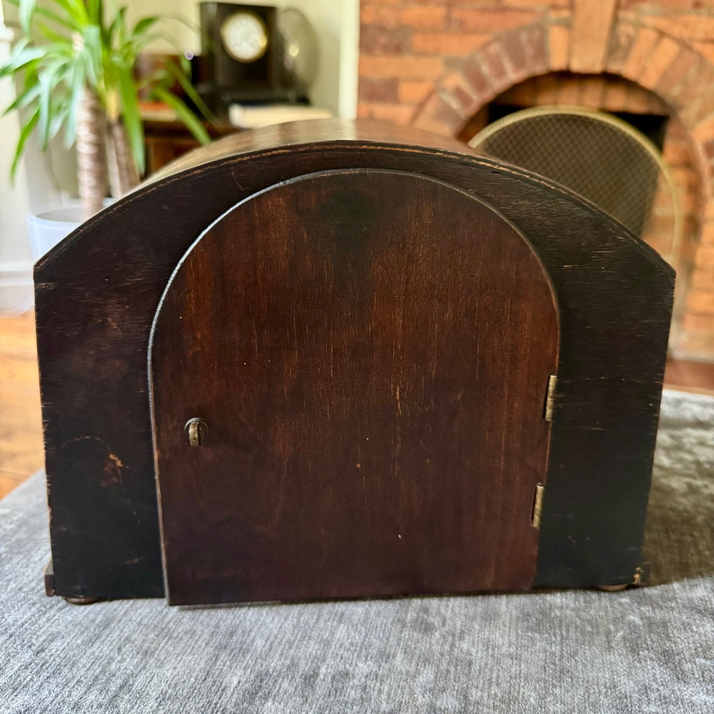 Vintage German Westminster Chime Mantel Clock 5 Rod Art Deco Serviced Working