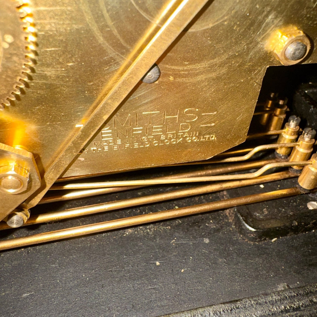 Smiths Enfield Westminster Mantel Clock 1951 8 Day 5 Rod Chime Serviced Mahogany