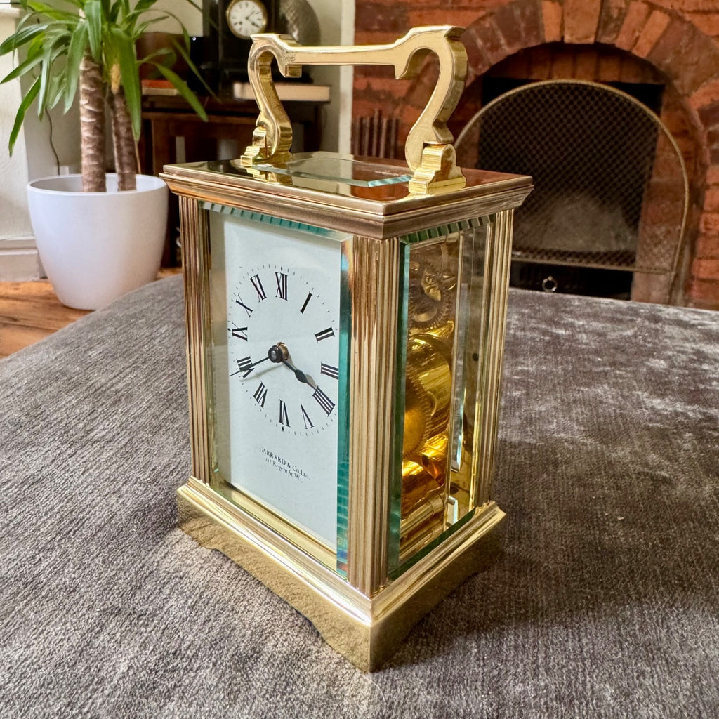 Vintage Garrard & Co Brass Carriage Clock French Mechanical Serviced with Key