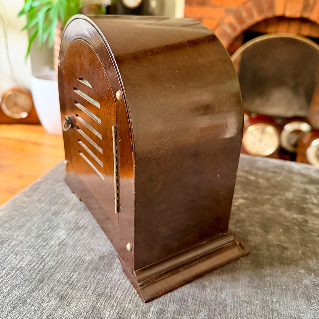 Vintage Enfield Bakelite Mantel Clock Gong Strike Fully Serviced Art Deco
